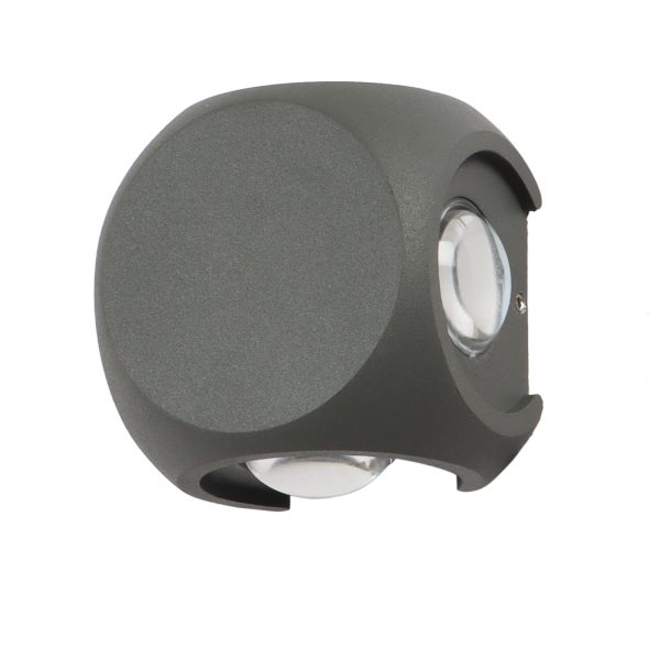 OUTDOOR WALL LIGHT GREY 4*1 WATT 4 WAY 3K WL3295