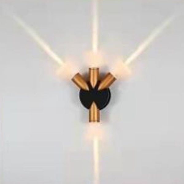 OUTDOOR WALL LIGHT BLACK GOLD Y SHAPE FOUR WAY 4 WATT 3K WL3307