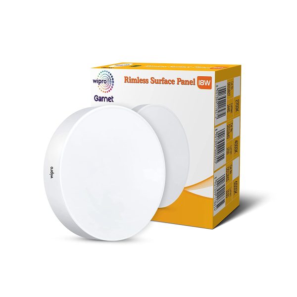 WIPRO GARNET 18 WATT ROUND RIMLESS SURFACE PANEL 2700K WP1185