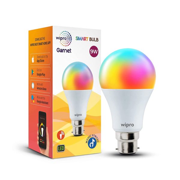 WIPRO GARNET SMART WiFi LED BULB 9W RGB PLUS CCT B22 NS9400 WP1260