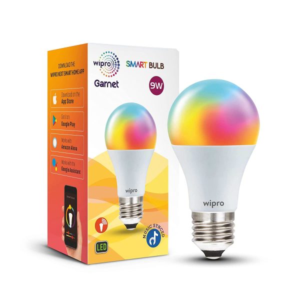 WIPRO GARNET SMART WiFi LED BULB 9W RGB PLUS CCT E27 NS9500 WP1261